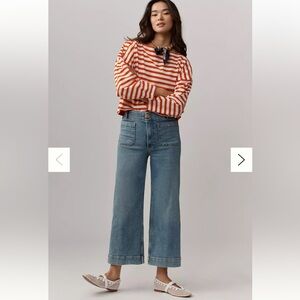 Maeve The Colette high-rise wide-leg cropped jeans